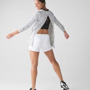 Lululemon Beat The Heat Long Sleeve Tiger Space Dye Black White